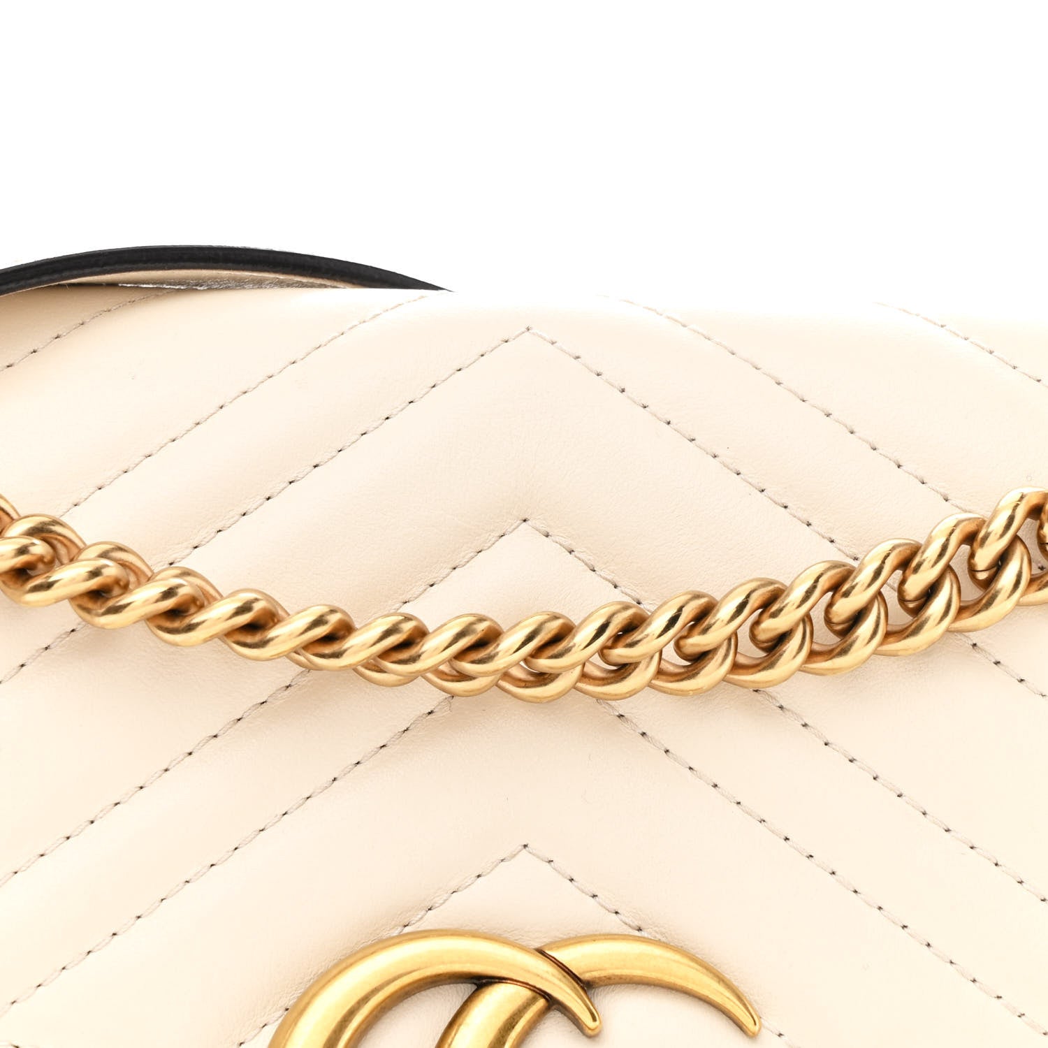 Gucci Calfskin Matelasse Small GG Marmont Shoulder Bag White 8 of 10