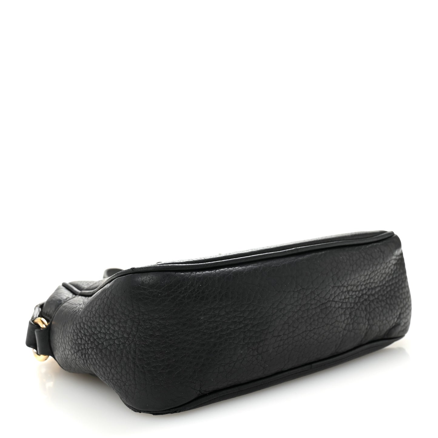 Pebbled Calfskin Small Soho Disco Bag Black