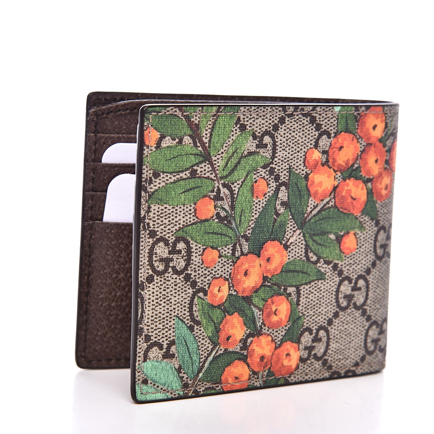 GG Supreme Monogram Tian Bi-Fold Wallet Beige Multicolor New Acero