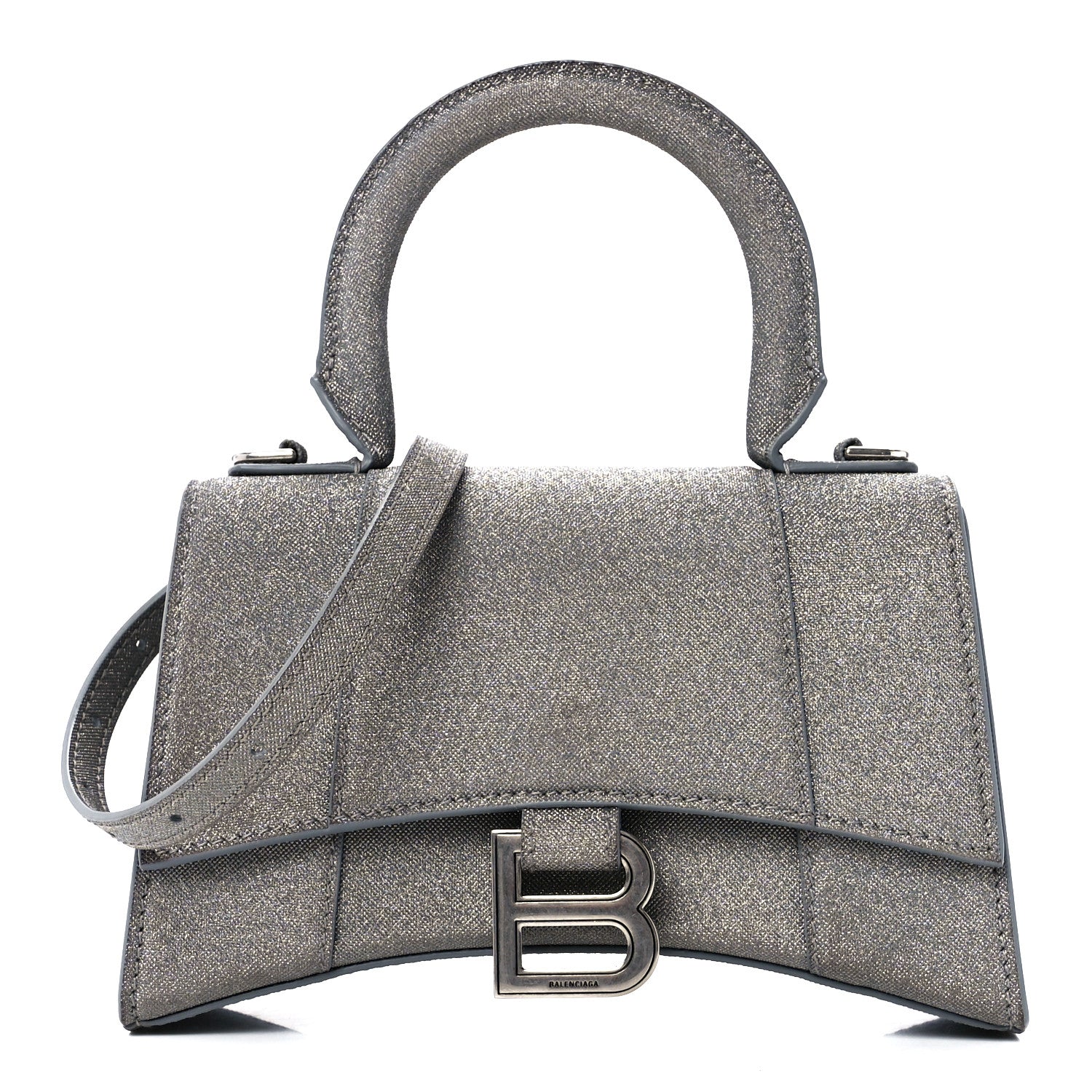 Balenciaga Glitter Fabric Hourglass Top Handle Bag XS Grey 1 of 11