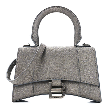 Balenciaga Glitter Fabric Hourglass Top Handle Bag XS Grey 1 of 11
