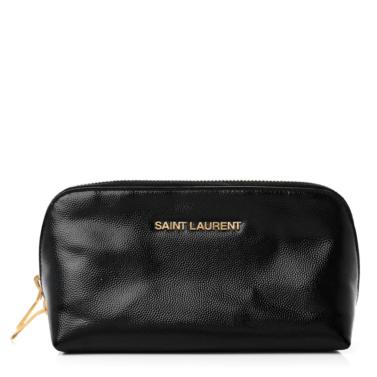 Grained Calfskin Cosmetic Pouch Black