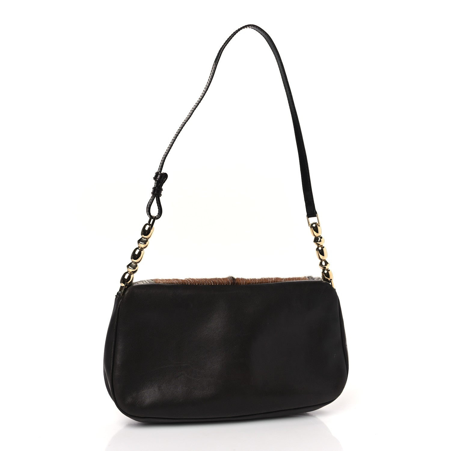 Christian Dior Pony Hair Malice Shoulder Bag Brown Black 3 of 8
