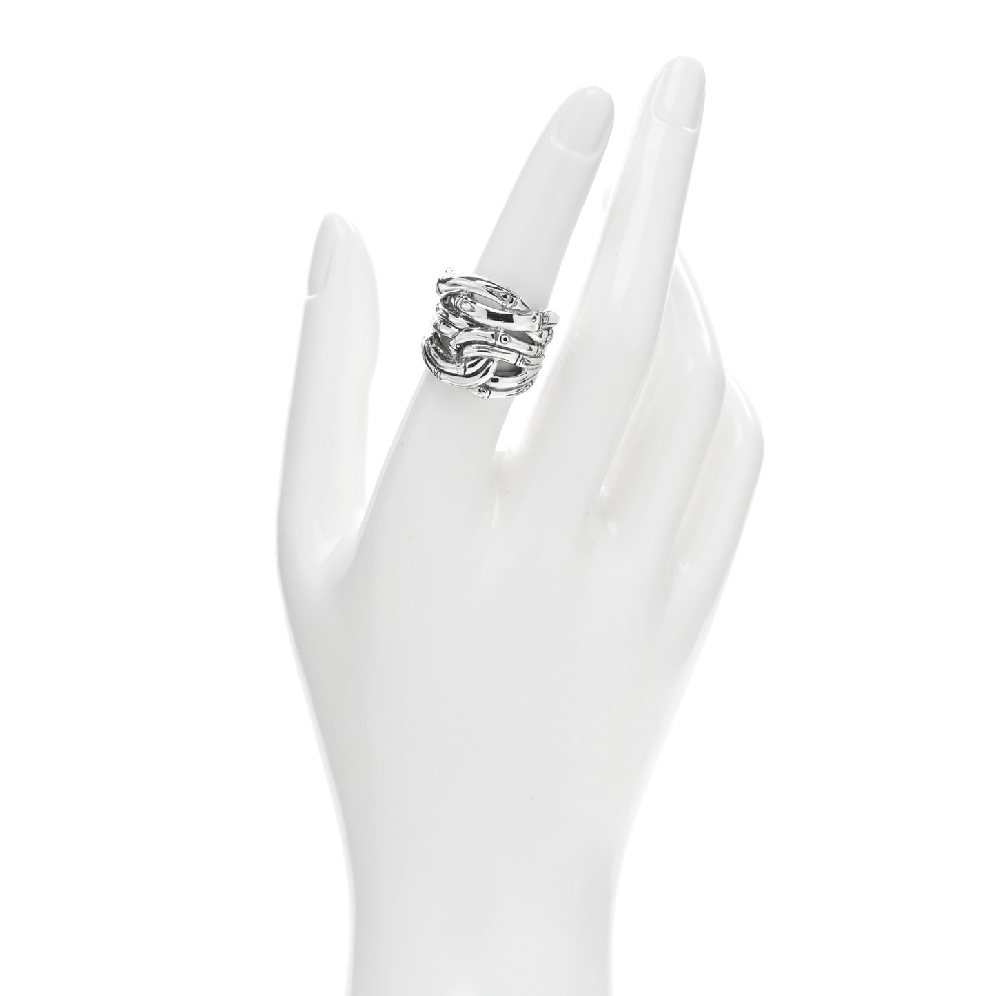 Sterling Silver Bamboo Woven Ring 54 6.75