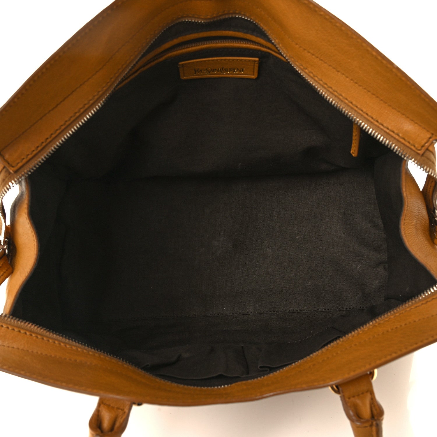 Saint Laurent Sheepskin Medium Cabas ChYc Bag Mustard 4 of 10