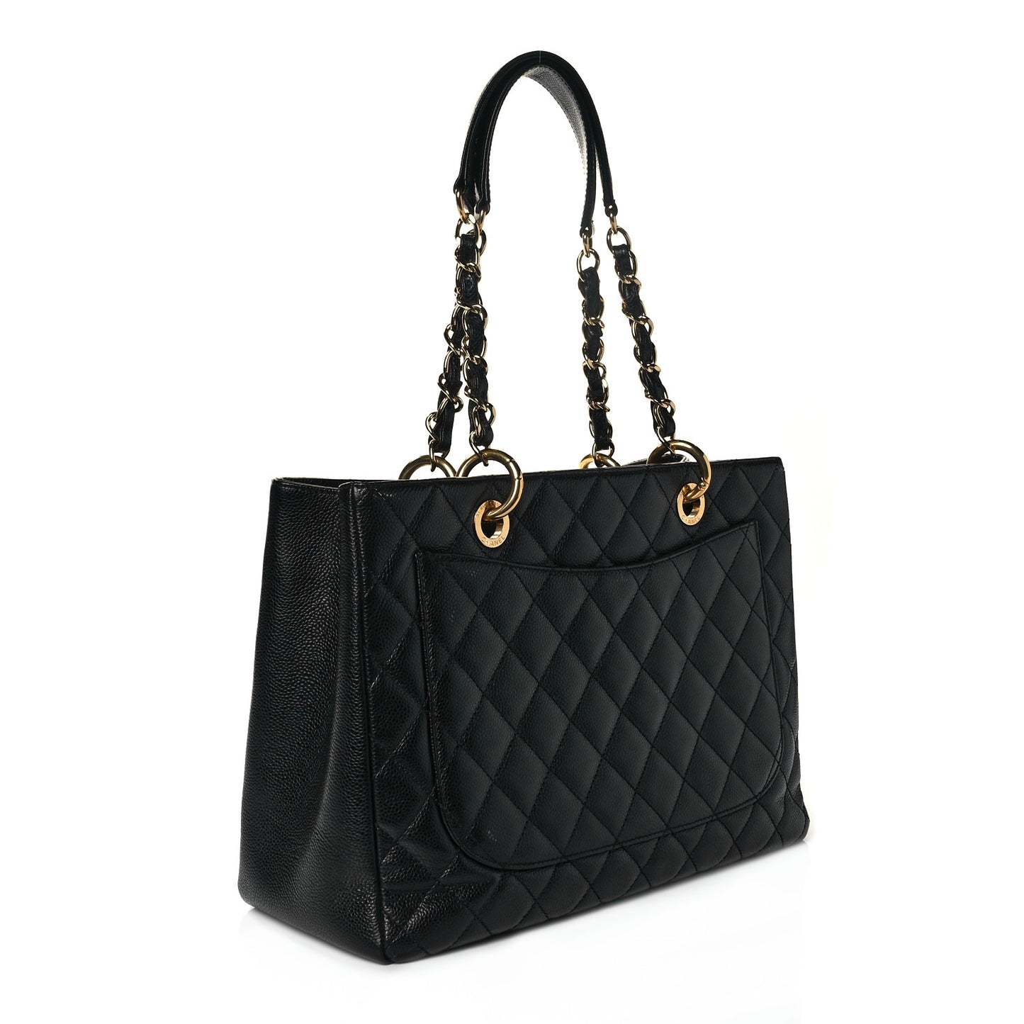 Caviar Quilted Grand Shopping Tote GST Black