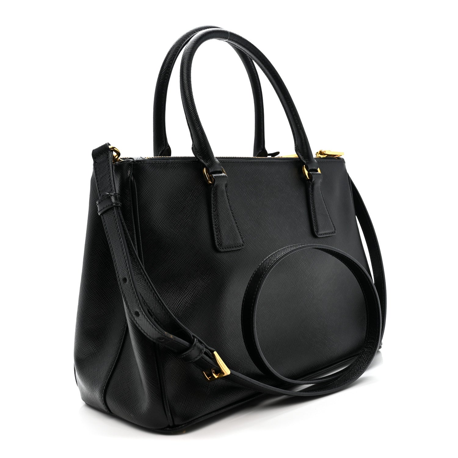 Prada Saffiano Small Galleria Double Zip Tote Black 3 of 12