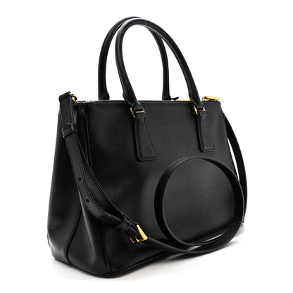 Prada Saffiano Small Galleria Double Zip Tote Black 3 of 12