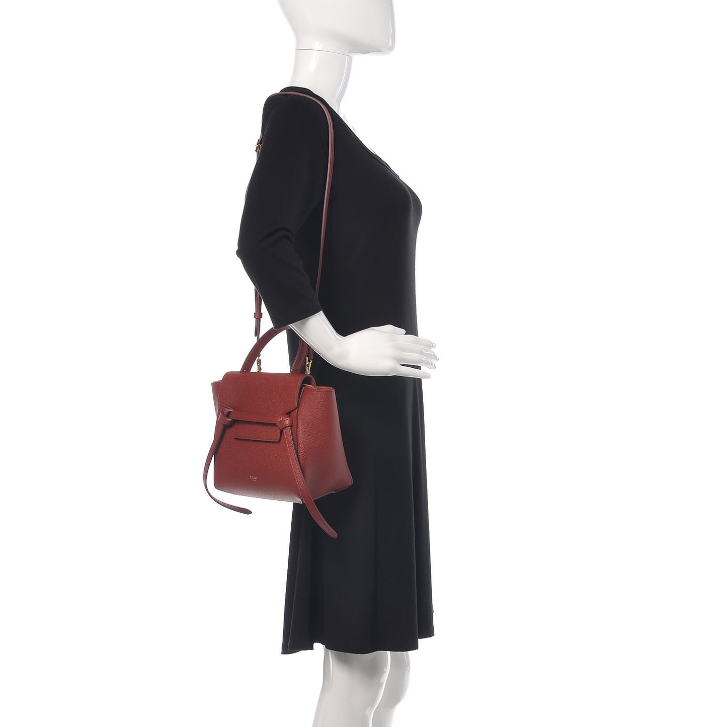 Grained Calfskin Nano Belt Bag Ruby