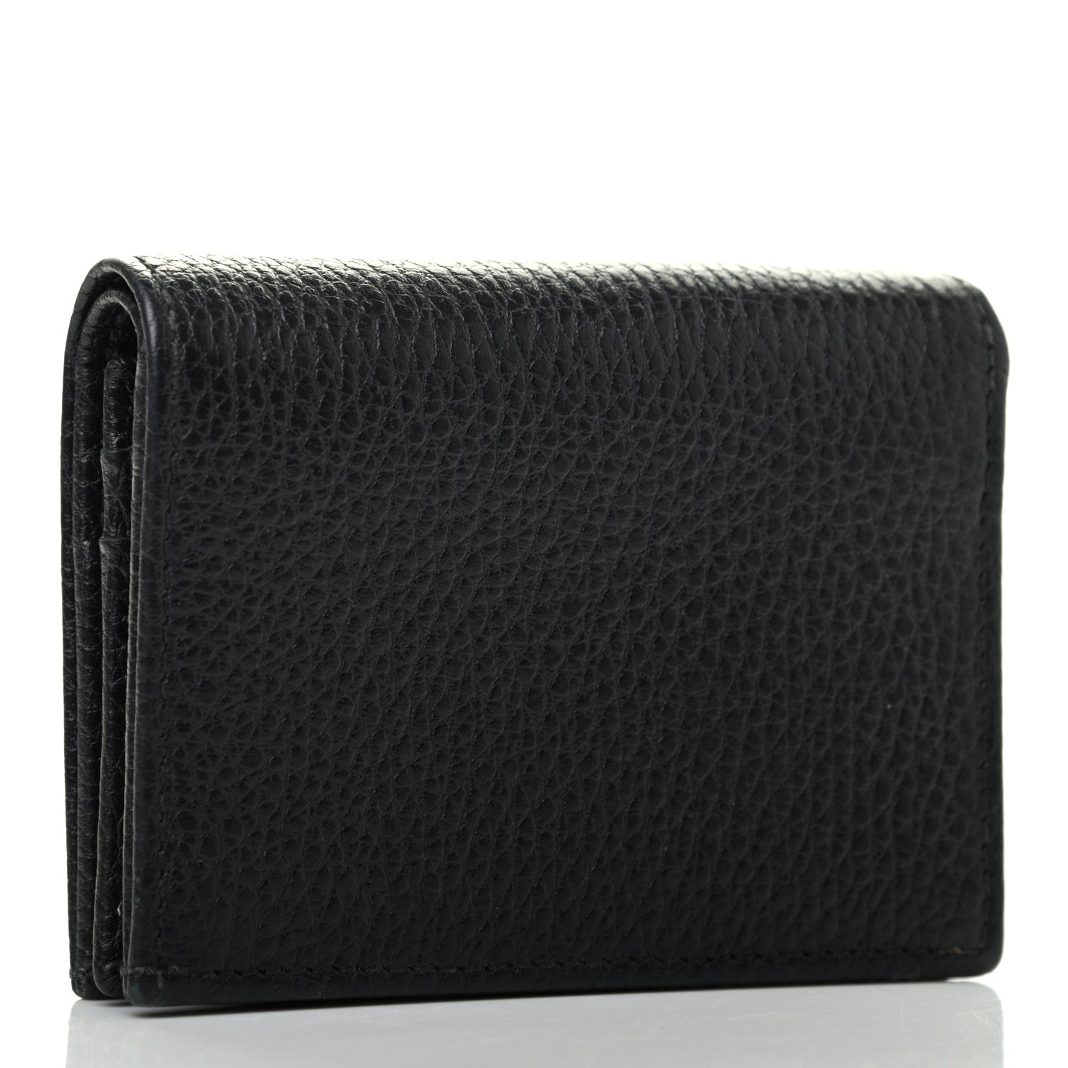 Gucci Pebbled Calfskin GG Marmont Card Case Black 2 of 6