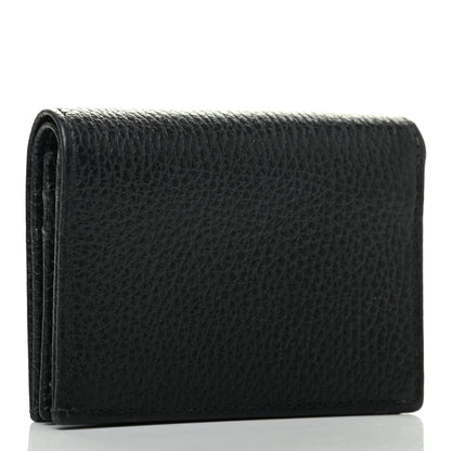 Gucci Pebbled Calfskin GG Marmont Card Case Black 2 of 6