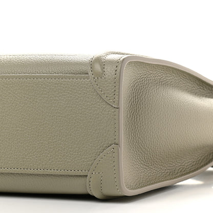 Celine Drummed Calfskin Nano Luggage Army Green 10 of 10