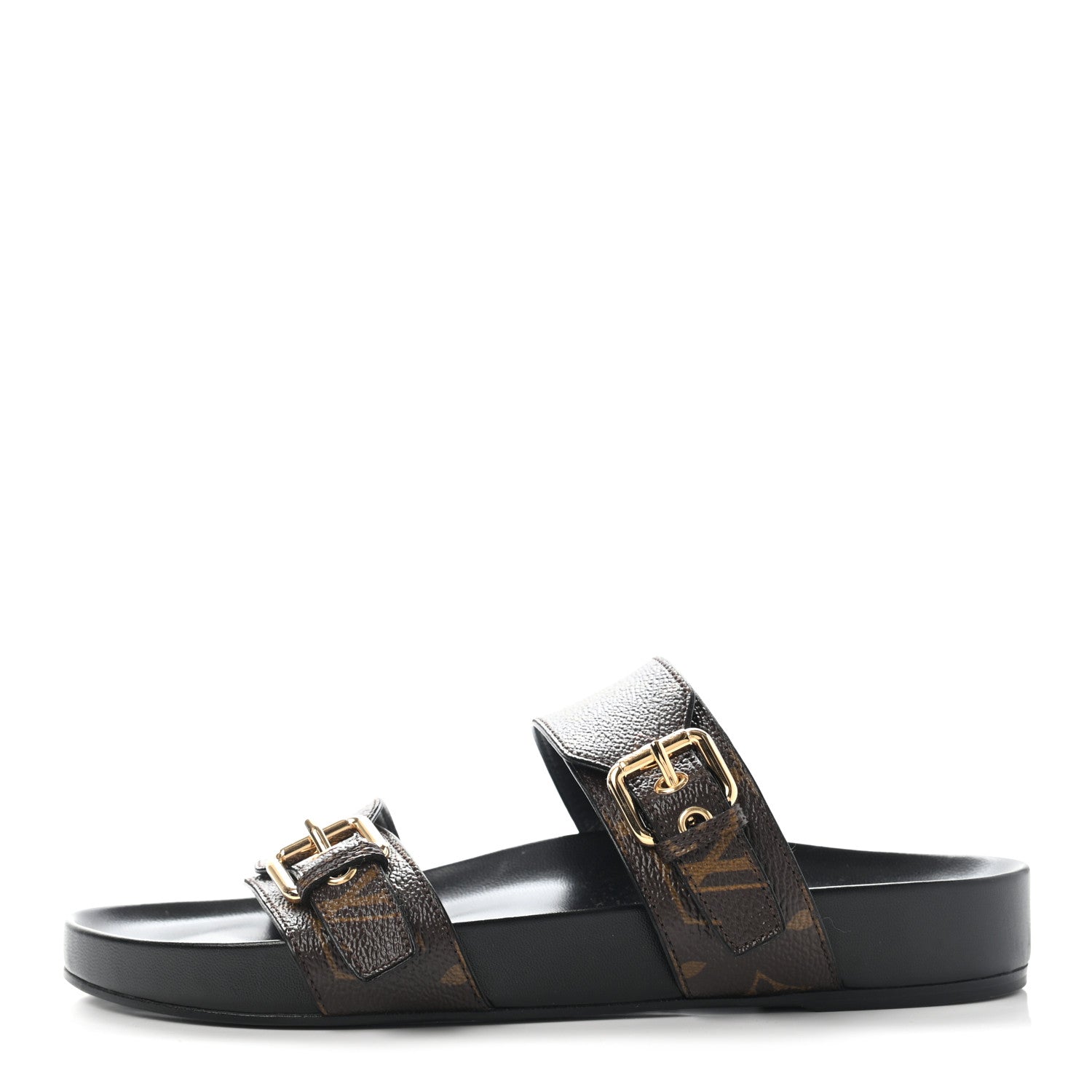 Louis Vuitton Monogram Bom Dia Mule Sandals 39 Black 1 of 10