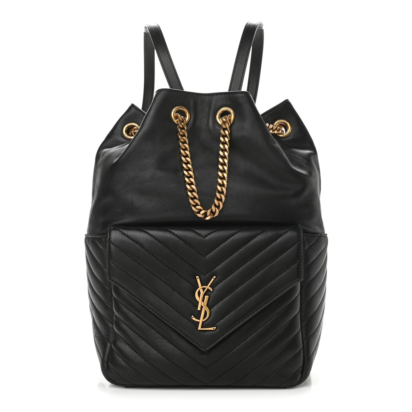 Lambskin Matelasse Monogram Joe Backpack Black