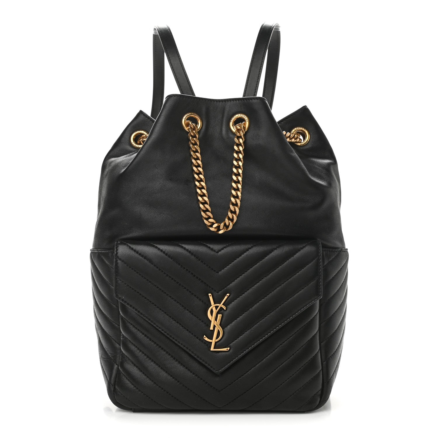 Saint Laurent Lambskin Matelasse Monogram Joe Backpack Black 1 of 8