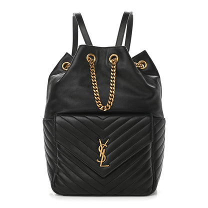 Saint Laurent Lambskin Matelasse Monogram Joe Backpack Black 1 of 8