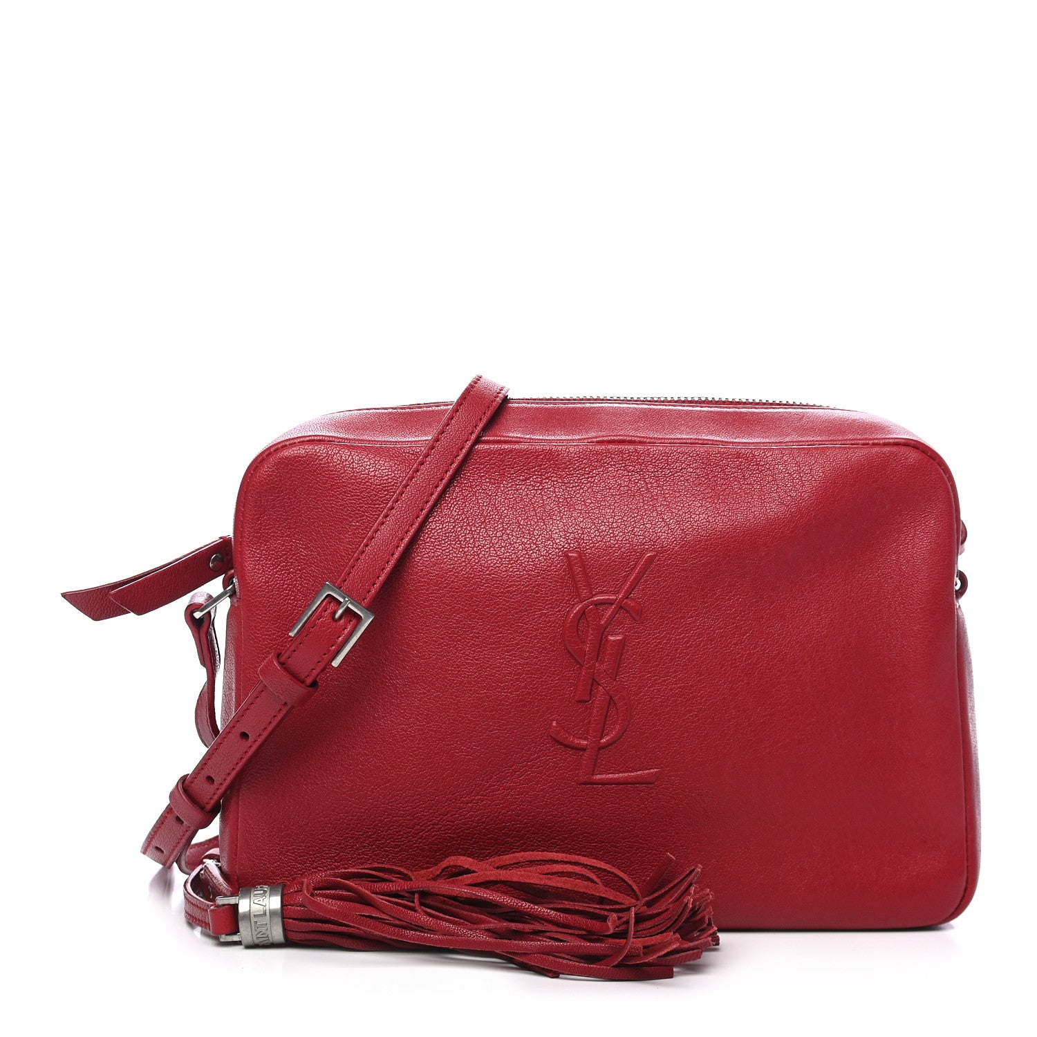 Saint Laurent Lambskin Monogram Small Lou Camera Bag Lipstick Red 1 of 9