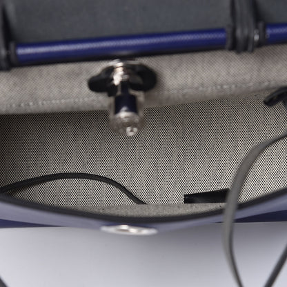 Hermes Toile H Berline Vache Hunter Herbag Zip PM 31 Bleu Encre Black 7 of 12