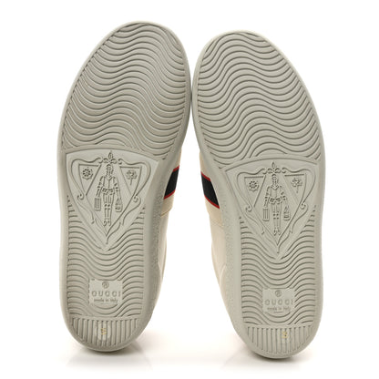 Gucci Calfskin Stripe Womens New Ace Sneakers 35 New Mystic White Ecru Red Flame 6 of 9