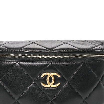 Chanel Lambskin Enamel Quilted Waist Bag Black 8 of 11