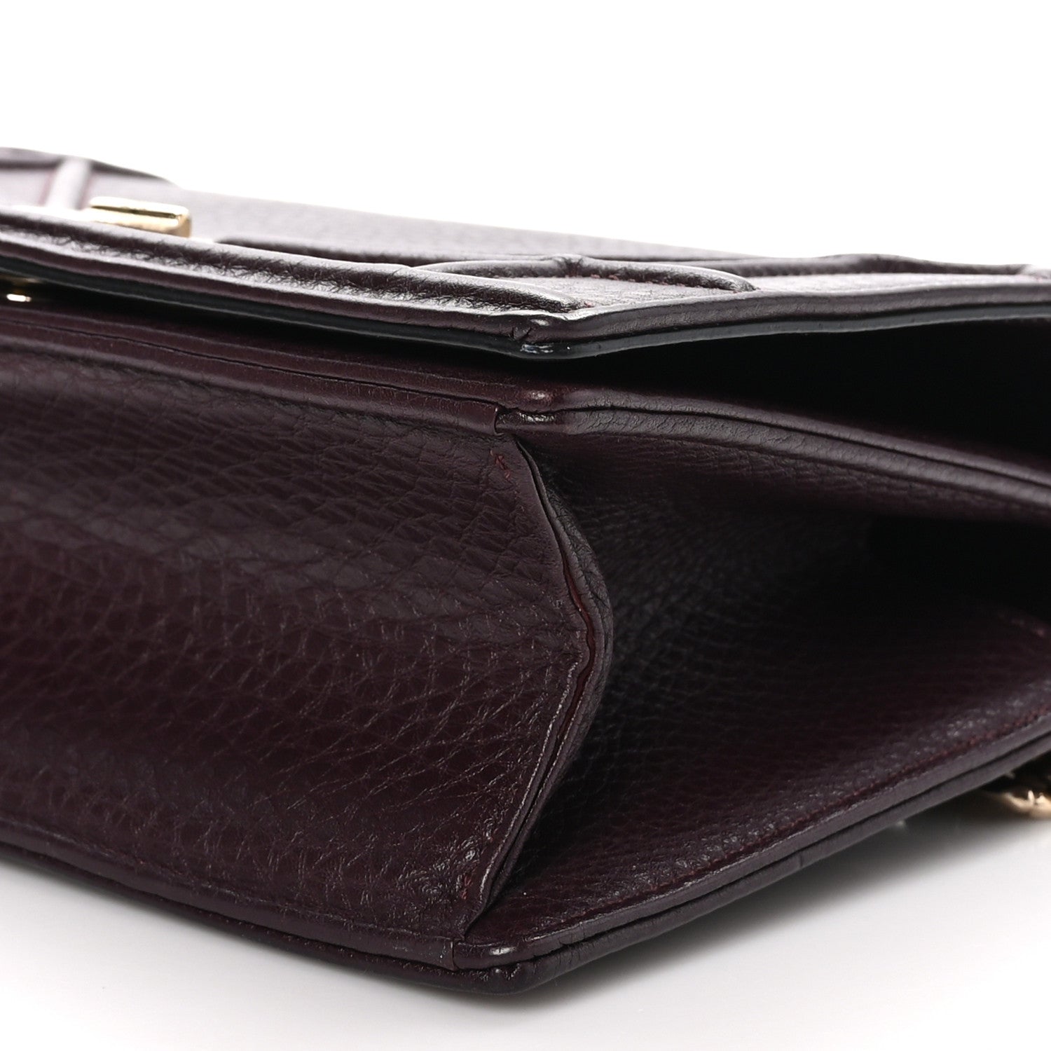 Christian Dior Grained Calfskin Small Diorama Flap Bag Burgundy 10 of 10