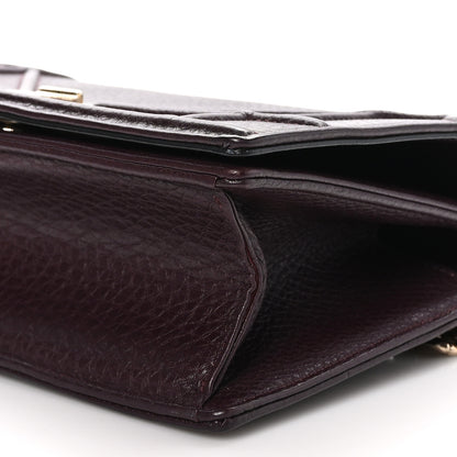 Christian Dior Grained Calfskin Small Diorama Flap Bag Burgundy 10 of 10