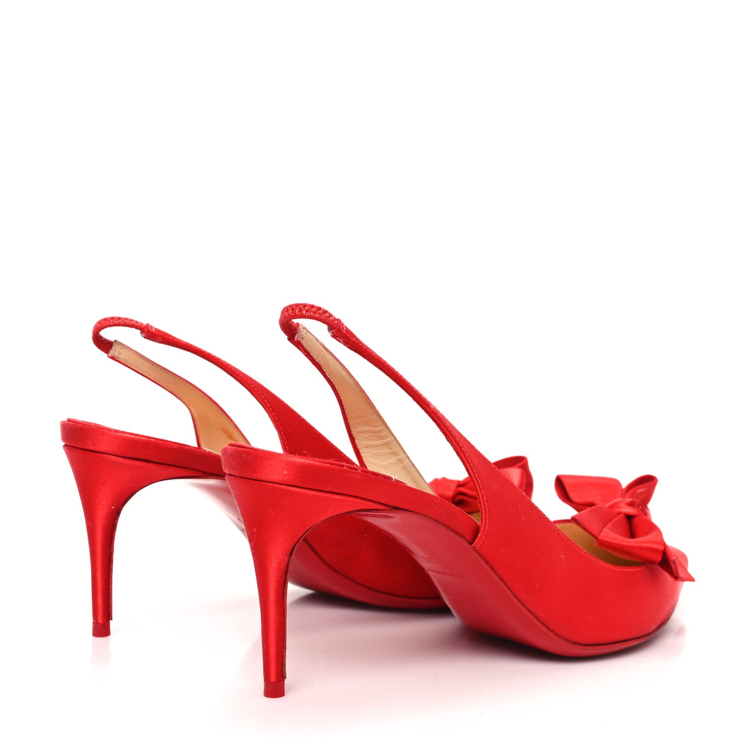 Crepe Satin Yasling 70 Slingback Pumps 38 Red