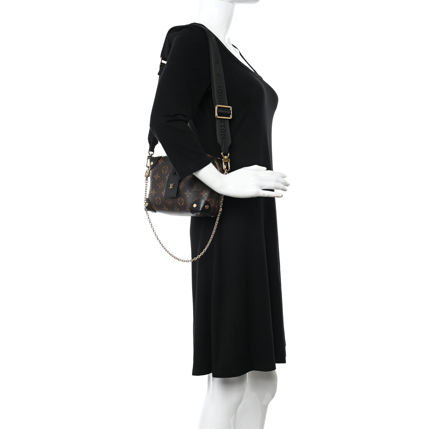 Louis Vuitton Monogram Petite Malle Souple Black 2 of 10