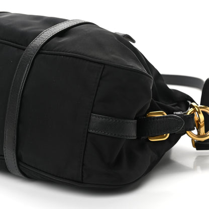 Prada Tessuto Nylon Soft Calfskin Shopping Satchel Black 9 of 9