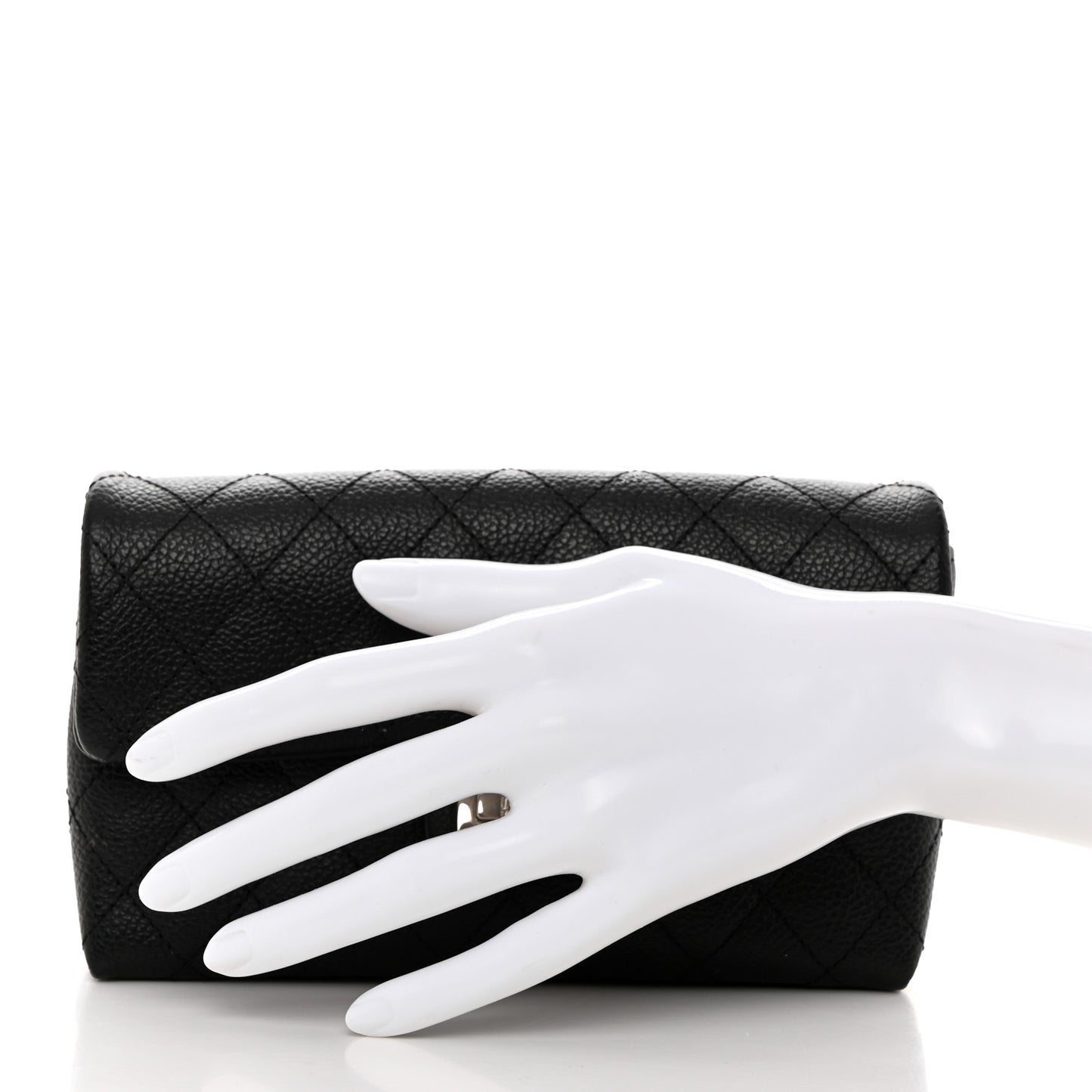 Grained Calfskin Quilted 2.55 Reissue Flap Belt Bag Clutch Black