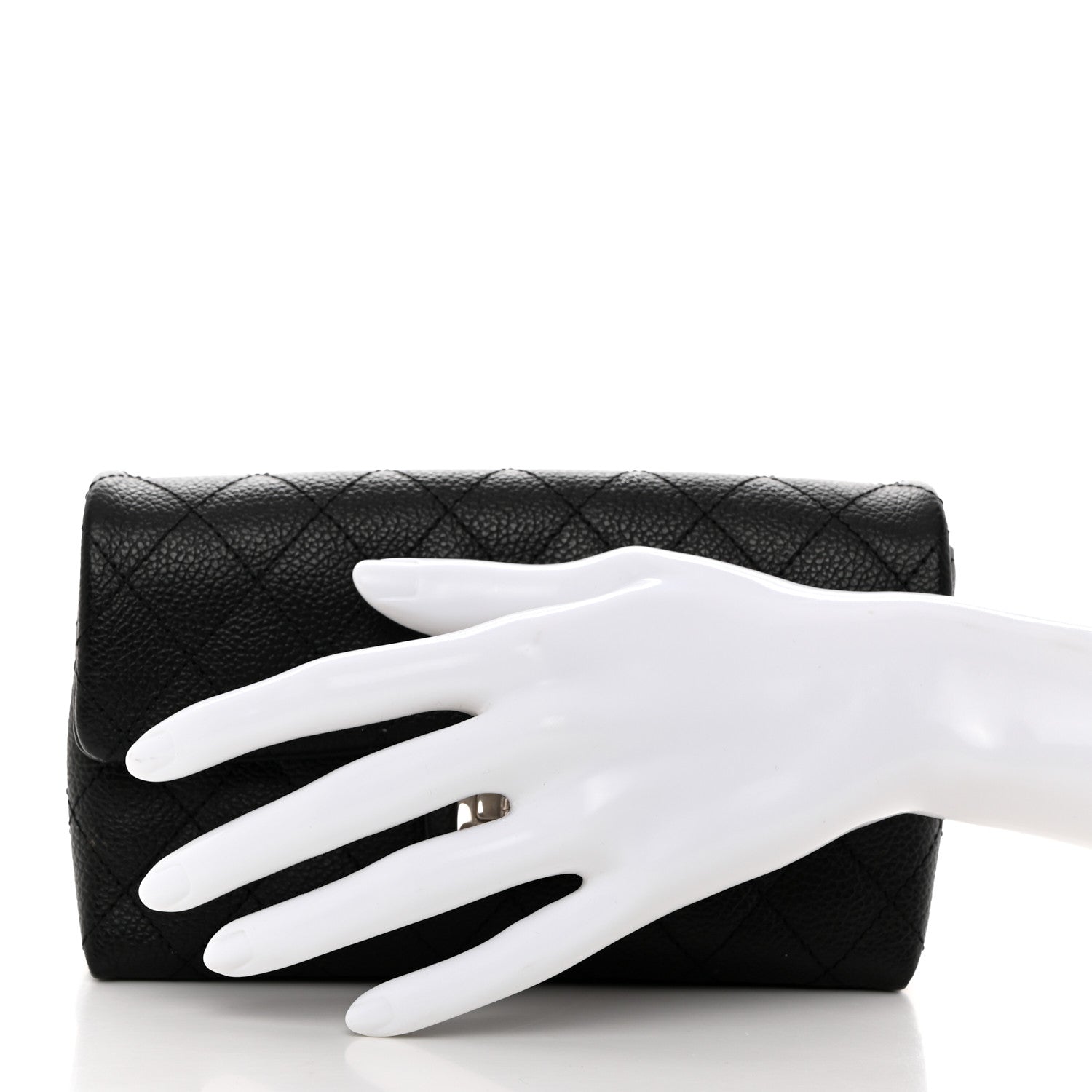 Chanel Grained Calfskin Quilted 2.55 Reissue Flap Belt Bag Clutch Black 2 of 8