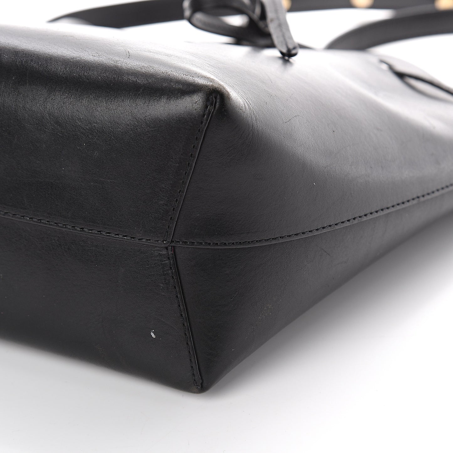 Vegetable Tanned Calfskin Mini Bucket Bag Black