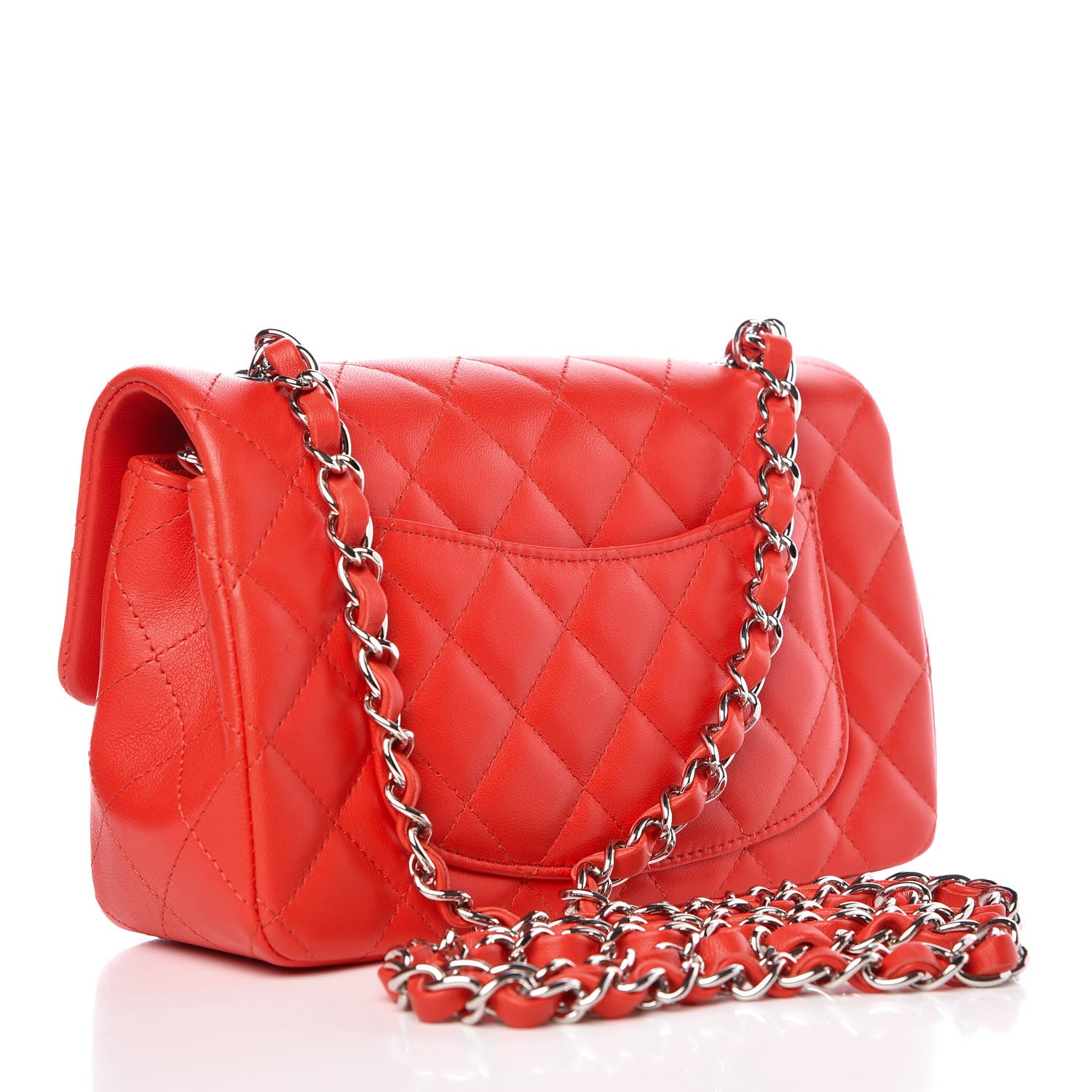 Chanel Lambskin Quilted Mini Rectangular Flap Red 3 of 8