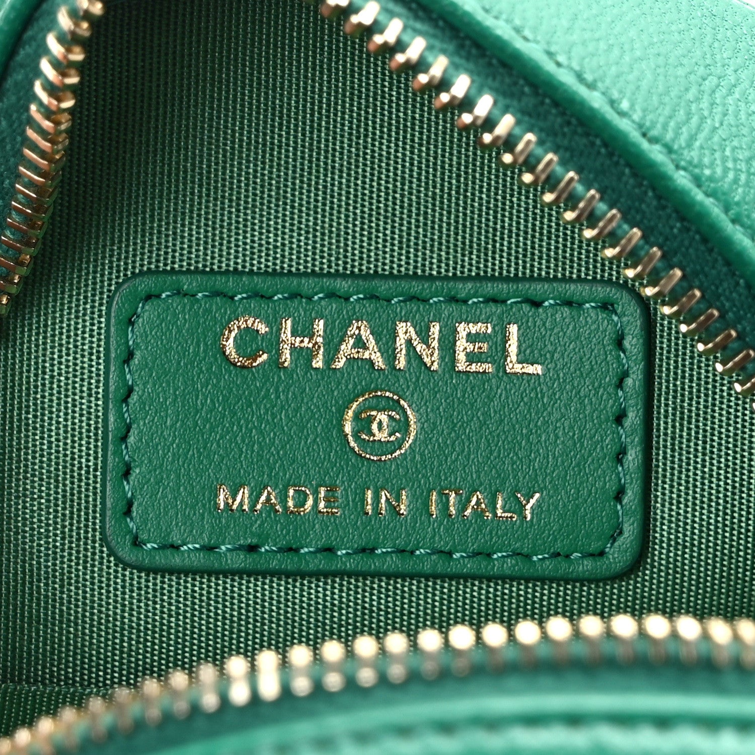 Chanel Goatskin Quilted Chanel 19 Round Clutch With Chain Green 6 of 10