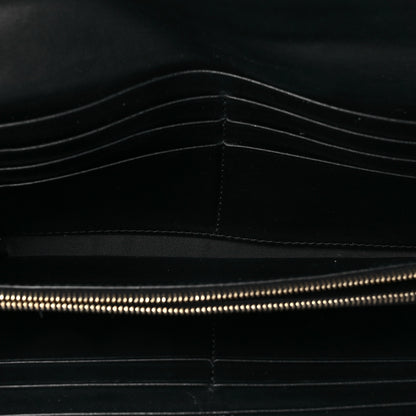 Fendi Vitello Cruise F is Fendi Bi-Color FF 1974 Embossed Continental Envelope Wallet Maya Black 5 of 7