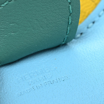 Hermes Milo Lambskin Grigri Rodeo Horse Bag Charm PM Bleu Celeste Lime Malachite 3 of 3