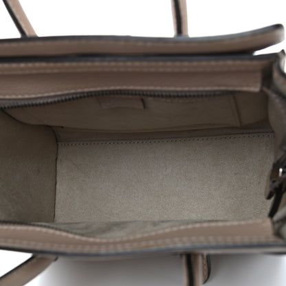 Celine Drummed Calfskin Nano Luggage Dune 4 of 6