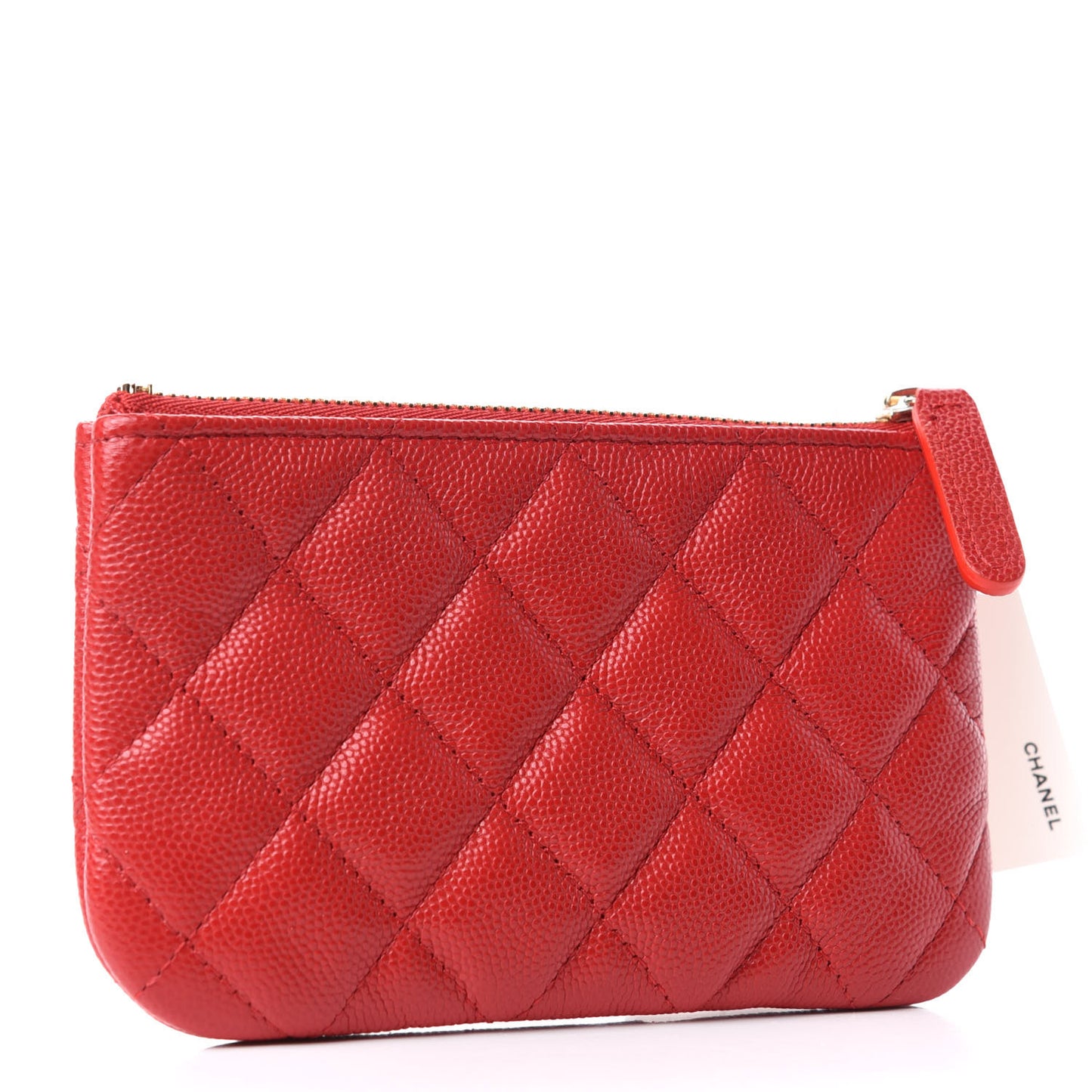 Caviar Quilted Small Cosmetic Case Red