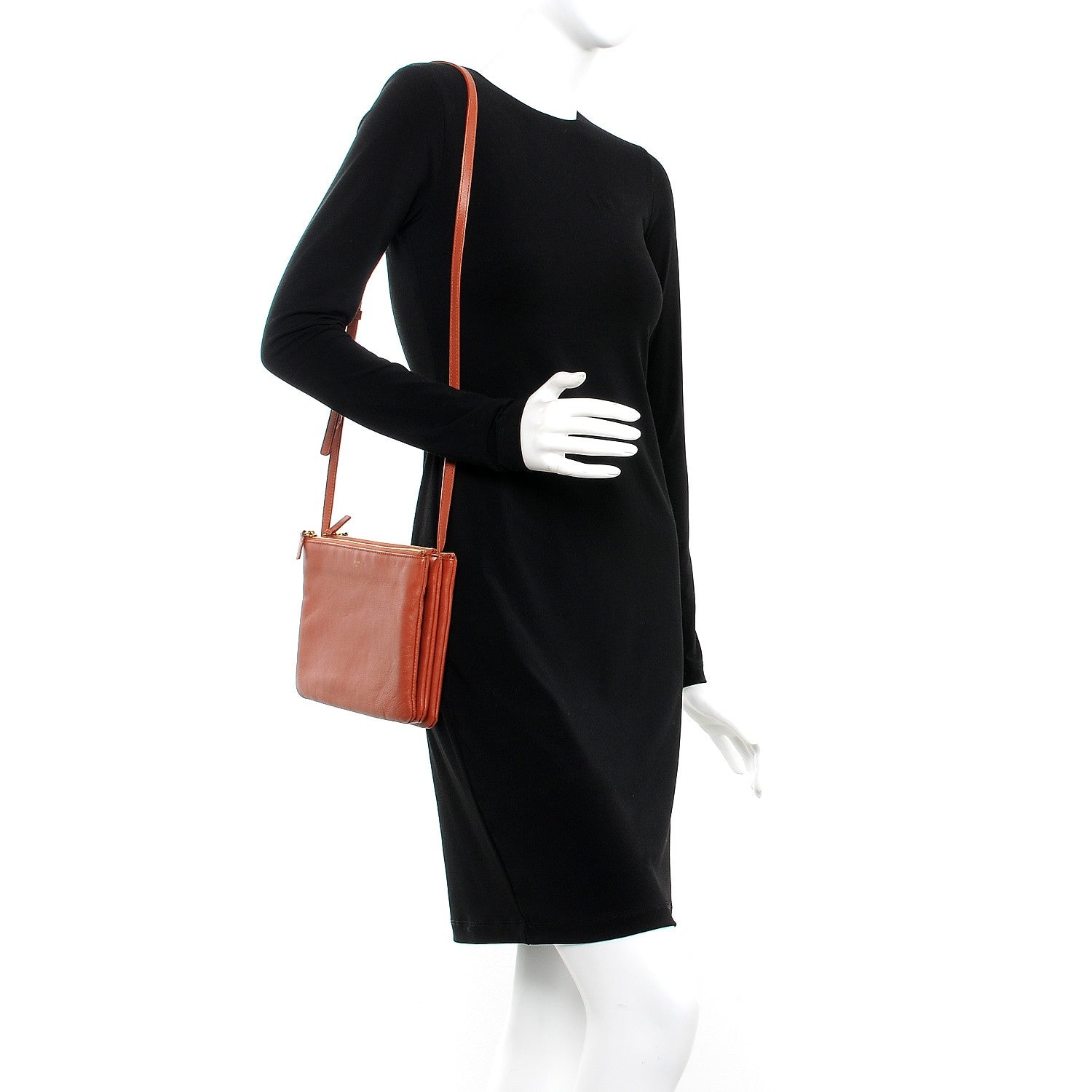 Celine Lambskin Large Trio Crossbody Bag Brick 2 of 10