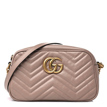 Gucci Calfskin Matelasse Small GG Marmont Chain Shoulder Bag Porcelain Rose 1 of 10