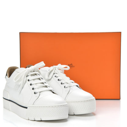 Hermes Epsom Womens Voltage Sneakers 37 White Black 8 of 8