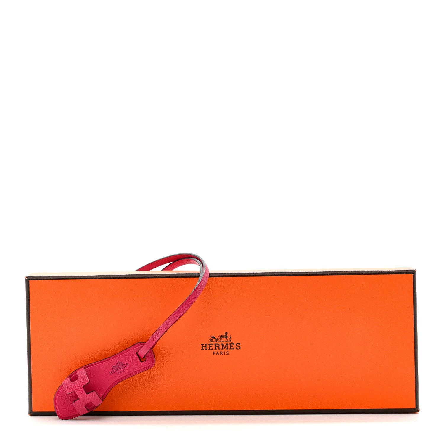 Hermes Epsom Butler Calfskin Hunter Oran Nano Bag Charm Rose Mexico 5 of 5