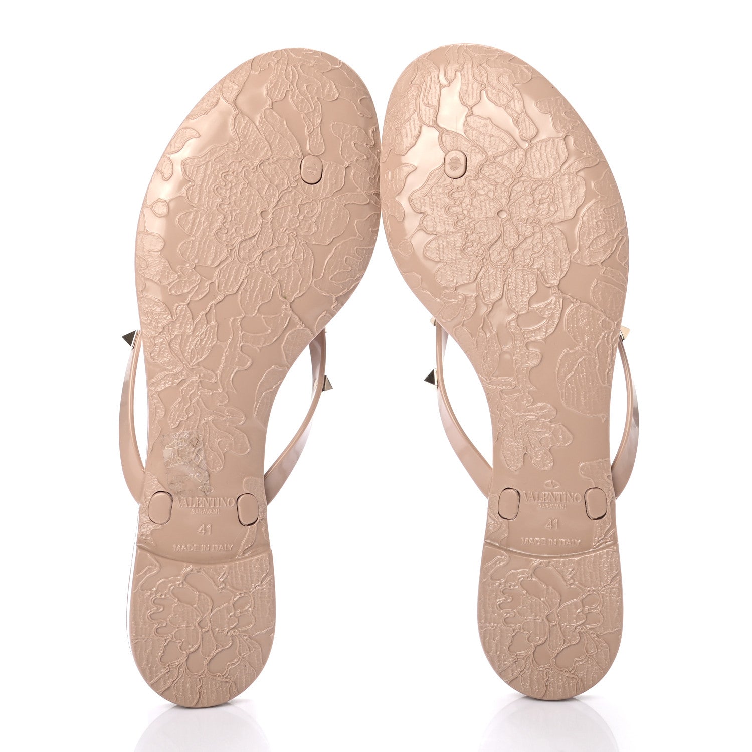 Valentino Garavani PVC Jelly Rockstud Bow Thong Sandals 41 Poudre 5 of 7