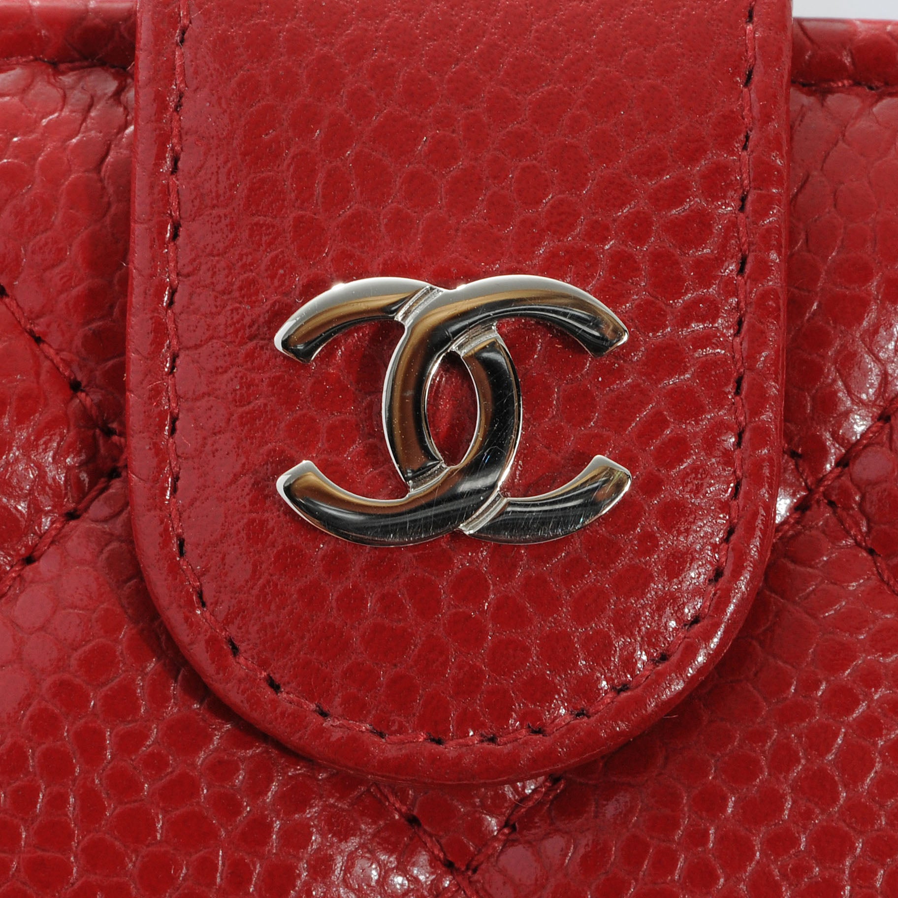Chanel Caviar Quilted Zip Wallet Red 5 of 9
