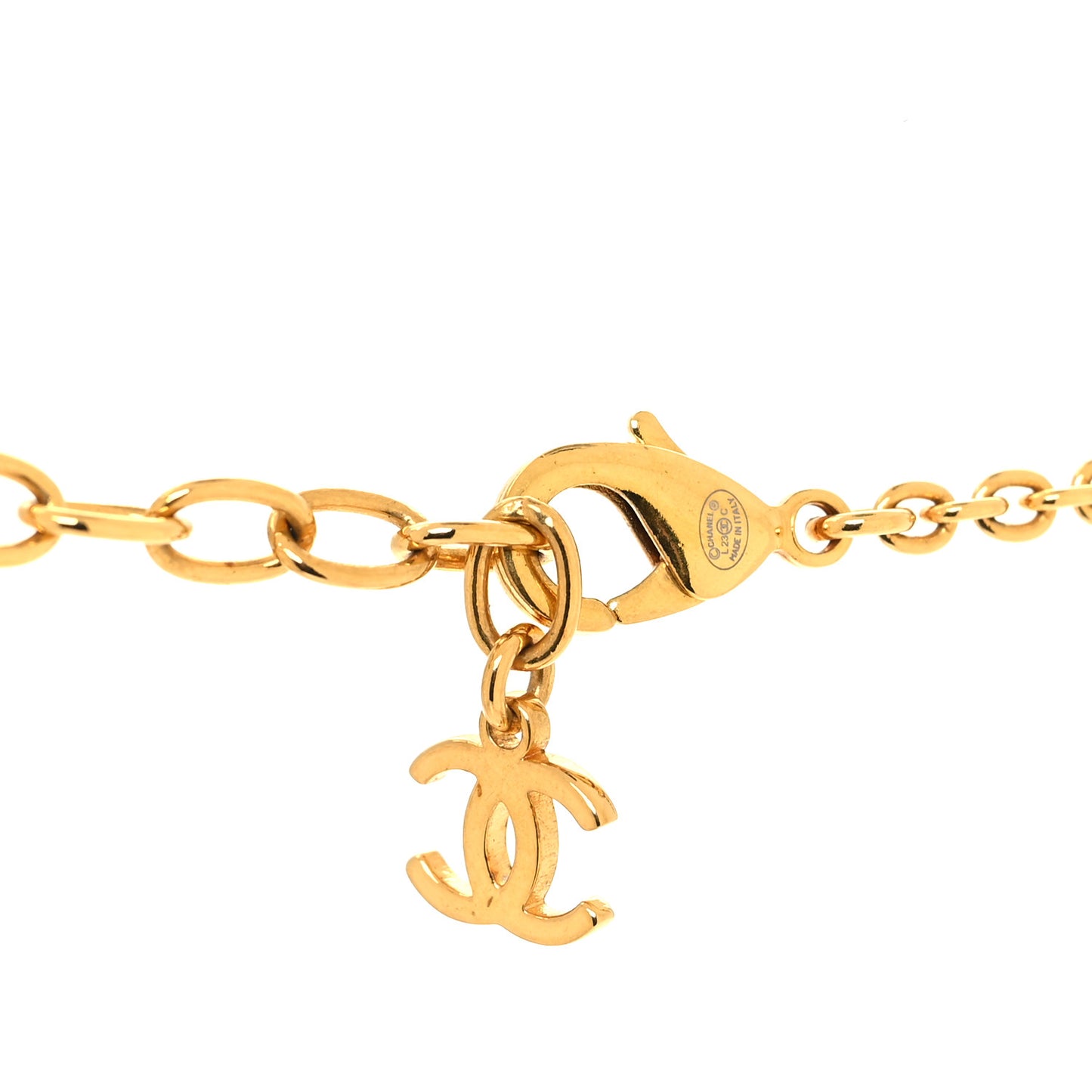 Crystal CC Heart Necklace Gold
