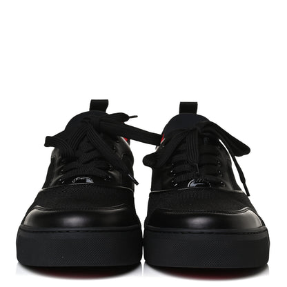 Christian Louboutin Calfskin Tisse Serre Patent Neoprene Aurelien Flat Sneakers 40 Black 2 of 13