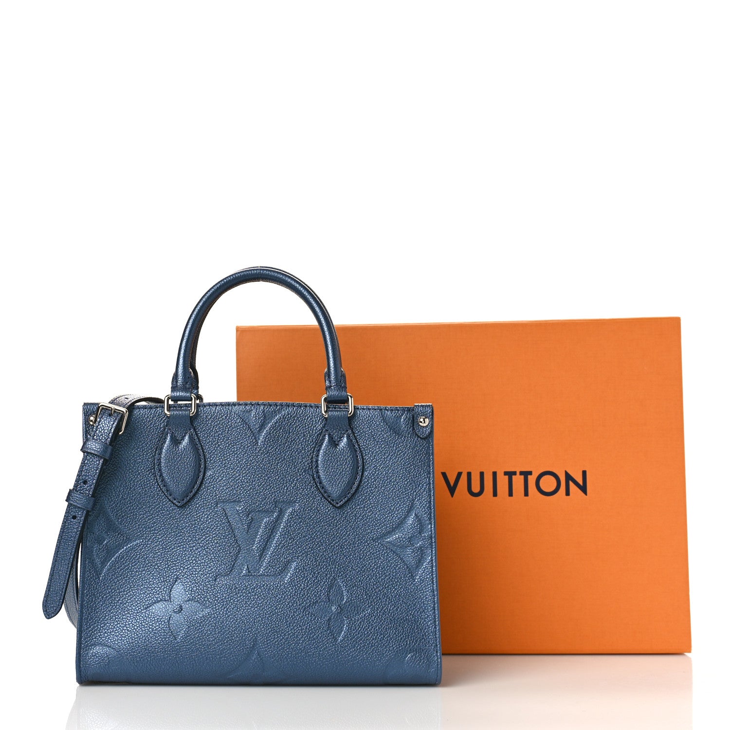 Louis Vuitton Metallic Empreinte Monogram Giant Onthego PM Navy Nacre 9 of 9