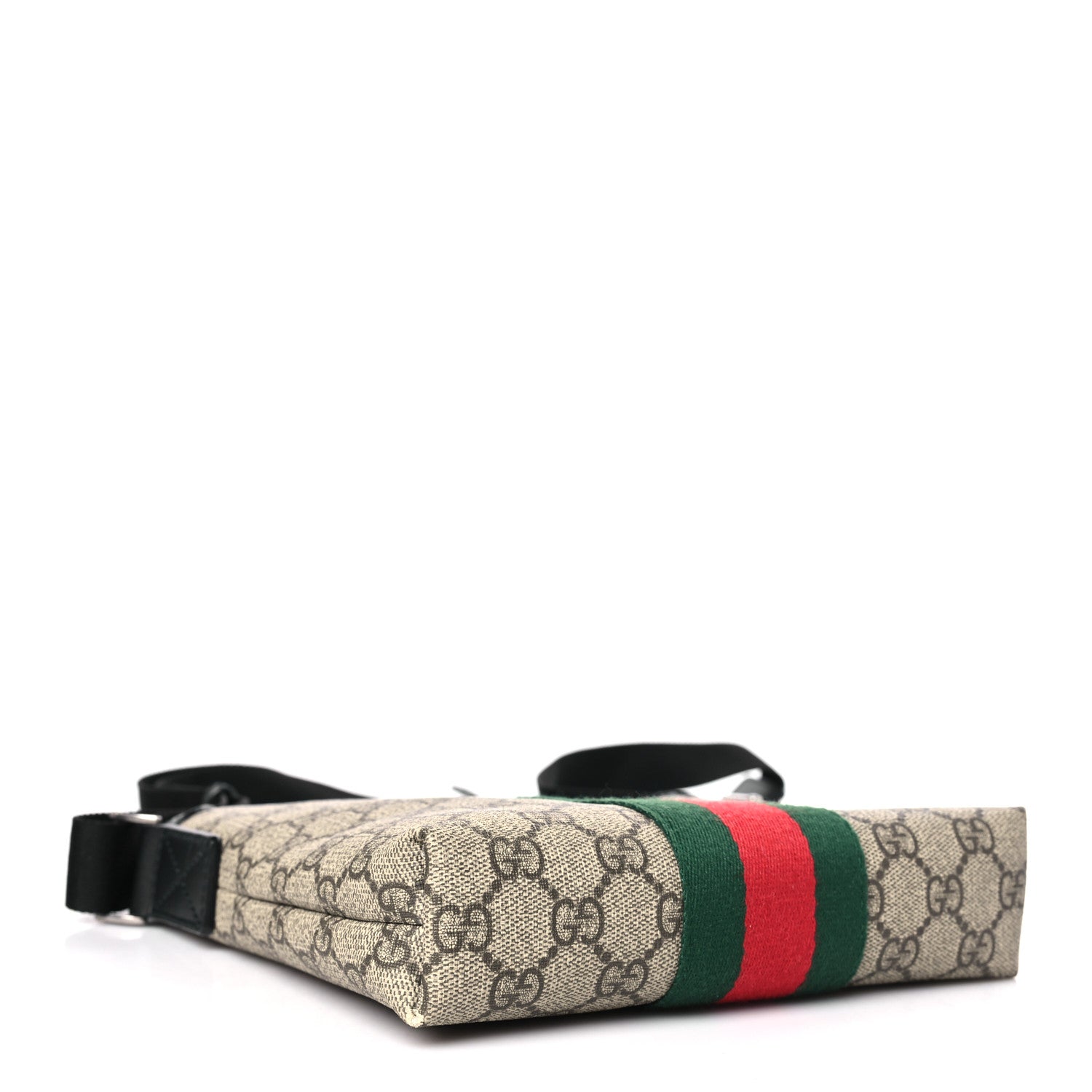 Gucci GG Supreme Monogram Web Messenger Bag Black 4 of 9