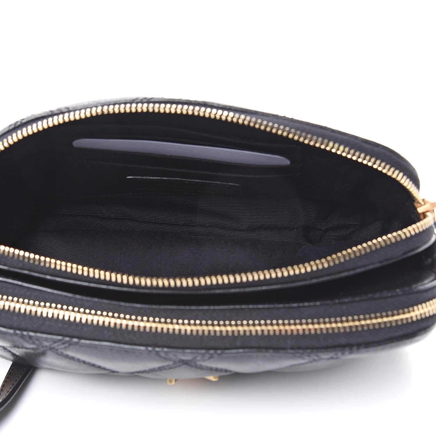 Saint Laurent Grained Lambskin Quilted Mini Becky Double Zip Bag Black 5 of 11