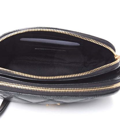 Saint Laurent Grained Lambskin Quilted Mini Becky Double Zip Bag Black 5 of 11